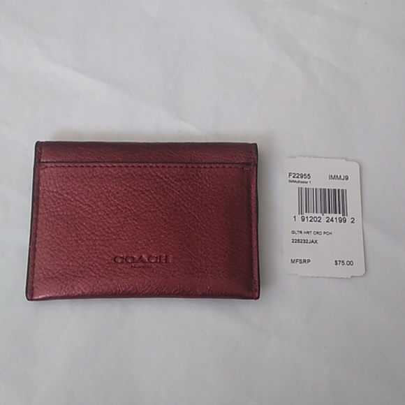 Coach F22955 Glitter Heart Card Pouch Case - Picture 3 of 9